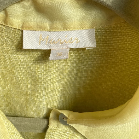 SOLD ON DEPOP Y2K Yellow Green Linen Button Up - Picture 7 of 7